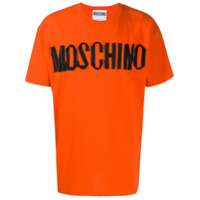 Moschino Camiseta com logo e zíper - Laranja