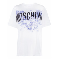 Moschino Camiseta de algodão com logo - Branco
