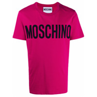 Moschino Camiseta decote careca com estampa de logo - Rosa