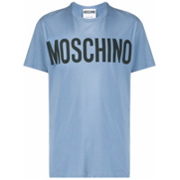 Moschino Camiseta decote careca com logo - Azul