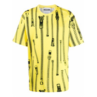 Moschino Camiseta oversized com estampa de zíper - Amarelo