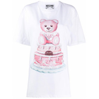 Moschino Camiseta oversized de algodão com estampa Teddy - Branco