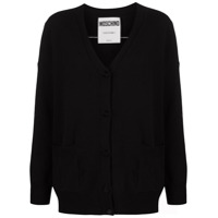 Moschino Cardigan com patch de logo na parte posterior - Preto