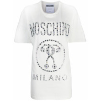 Moschino crystal embellished logo T-shirt - Branco