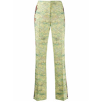 Moschino floral pattern flared trousers - Verde