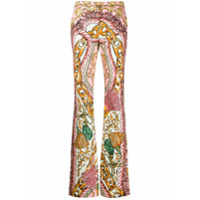 Moschino high-waisted graphic-print trousers - Rosa