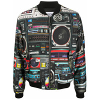 Moschino Jaqueta bomber com estampa - Preto