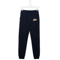 Moschino Kids Calça esportiva com estampa de logo - Azul