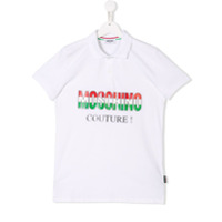 Moschino Kids TEEN logo couture polo shirt - Branco