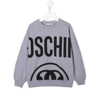 Moschino Kids TEEN logo print sweatshirt - Cinza