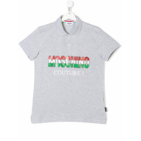 Moschino Kids tricolour logo polo shirt - Cinza