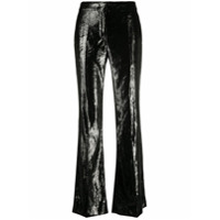 Moschino lamé-effect flared trousers - Preto