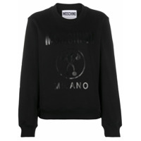 Moschino logo-print cotton sweatshirt - Preto