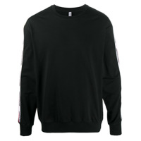 Moschino logo stripe appliquée sweatshirt - Preto