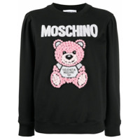 Moschino Moletom com bordado Teddy Bear - Preto