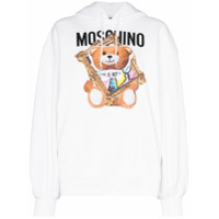 Moschino Moletom com capuz e estampa Teddy Bear - Branco