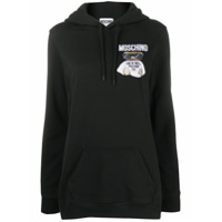 Moschino Moletom com capuz e estampa Teddy Bear - Preto