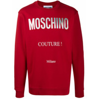 Moschino Moletom com estampa de logo holográfico - Vermelho