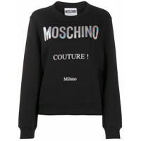 Moschino Moletom com estampa de logo - Preto