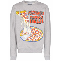 Moschino Moletom com estampa de pizza - Cinza