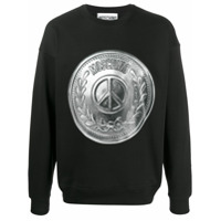 Moschino Moletom com estampa Peace Coin - Preto