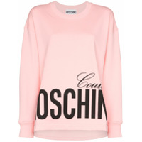 Moschino Moletom de algodão com estampa de logo - Rosa