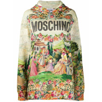 Moschino Moletom de capuz com estampa - Verde