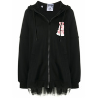 Moschino Moletom de capuz Teddy Cake com acabamento de tule - Preto