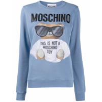 Moschino Moletom decote careca Teddy Bear - Azul