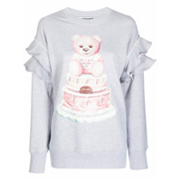 Moschino Moletom Teddy Bear com babados nas mangas - Cinza