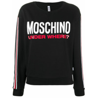 Moschino Moletom Under Where com estampa - Preto