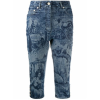 Moschino printed below-the-knee jeans - Preto