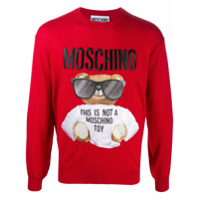 Moschino Suéter com logo de urso - Vermelho