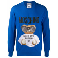 Moschino Teddy Bear embroidered jumper - Azul