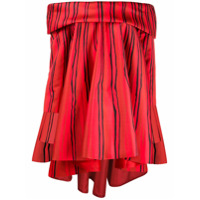 Moschino Vestido com listras e barra assimétrica - Vermelho