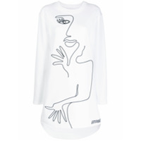 Moschino Vestido de moletom com estampa abstrata - Branco