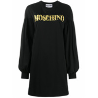 Moschino Vestido esportivo de algodão com bordado - Preto