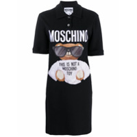 Moschino Vestido polo com estampa de logo gráfico - Preto