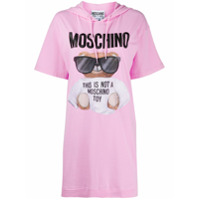 Moschino Vestido reto com estampa Teddy Bear - Rosa