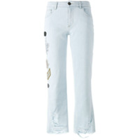 Mr & Mrs Italy Calça jeans com aplicação de patches - Azul