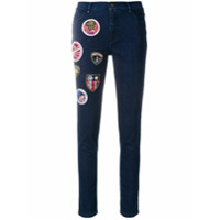 Mr & Mrs Italy Calça jeans cropped com patch - Azul