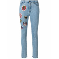 Mr & Mrs Italy Calça jeans skinny com patches - Azul