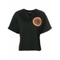 Mr & Mrs Italy Camiseta de seda com patch de contas - Preto