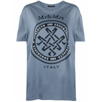 Mr & Mrs Italy Camiseta oversized com logo - Azul