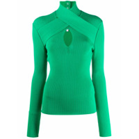 MSGM Blusa gola alta com alças cruzadas - Verde