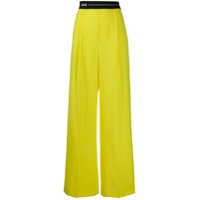 MSGM Calça de alfaiataria com logo no cós - Amarelo