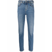 MSGM Calça jeans slim com efeito desbotado - Azul