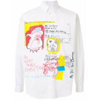 MSGM Camisa mangas longas com estampa - Branco