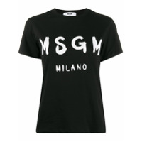 MSGM Camisa Milano com estampa de logo - Preto