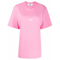 MSGM Camisa oversized com estampa de slogan - Rosa